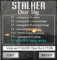 Warte auf STALKER Clear Sky (v1.5.04) чит